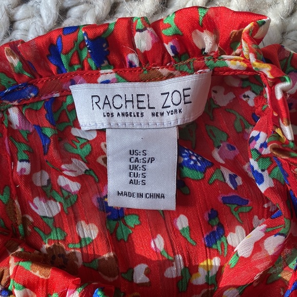 Rachel Zoe Floral Key-Hole Sheer Top - Picture 5 of 6